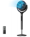 9 in. Adjustable Pedestal Floor Fan with Remote J58185