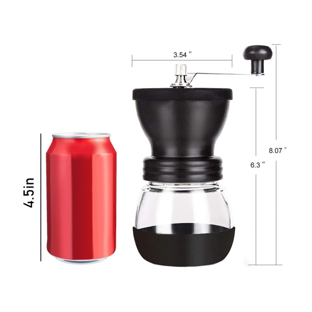 Manual Coffee Grinder with Ceramic Burr and 2 Glass Jars U6627