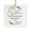 Ceramic 3-inch Square-Shaped Botanical Wreath Ornament R42078