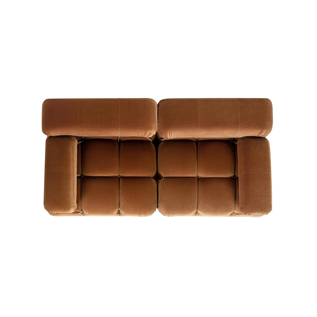 Burnt Orange Performance Velvet 2-Piece Loveseat Sofa N598