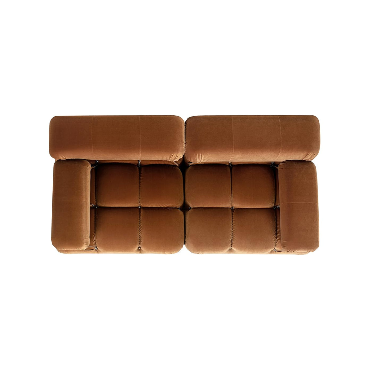 Burnt Orange Performance Velvet 2-Piece Loveseat Sofa N598