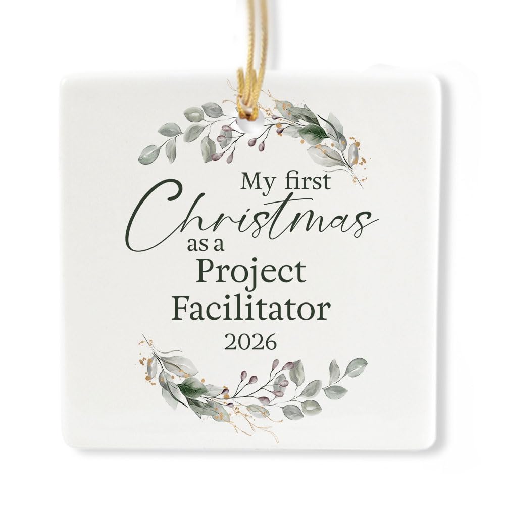Ceramic 3-inch Square-Shaped Ornament C5918