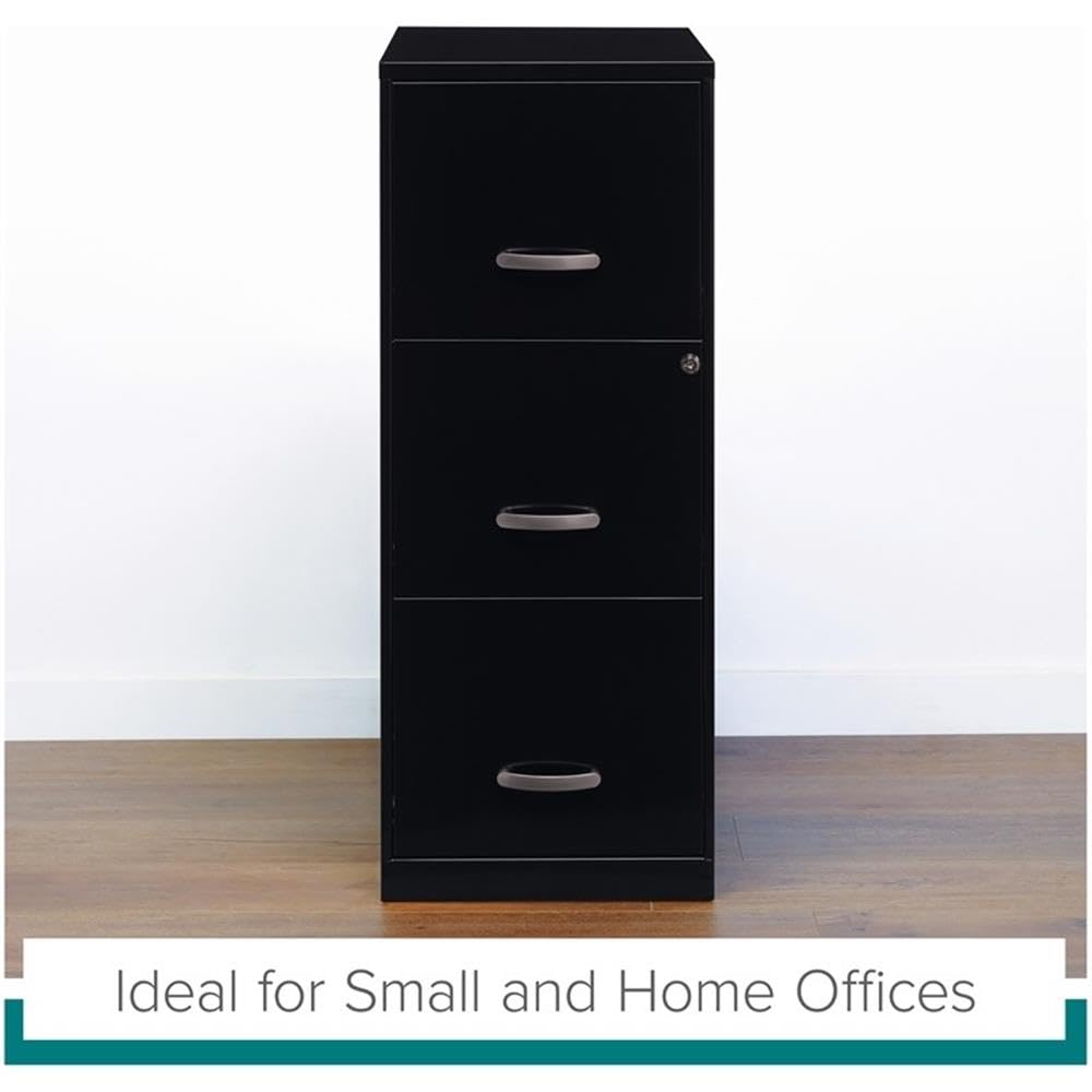 3 Drawer Black Metal Filing Cabinet I850
