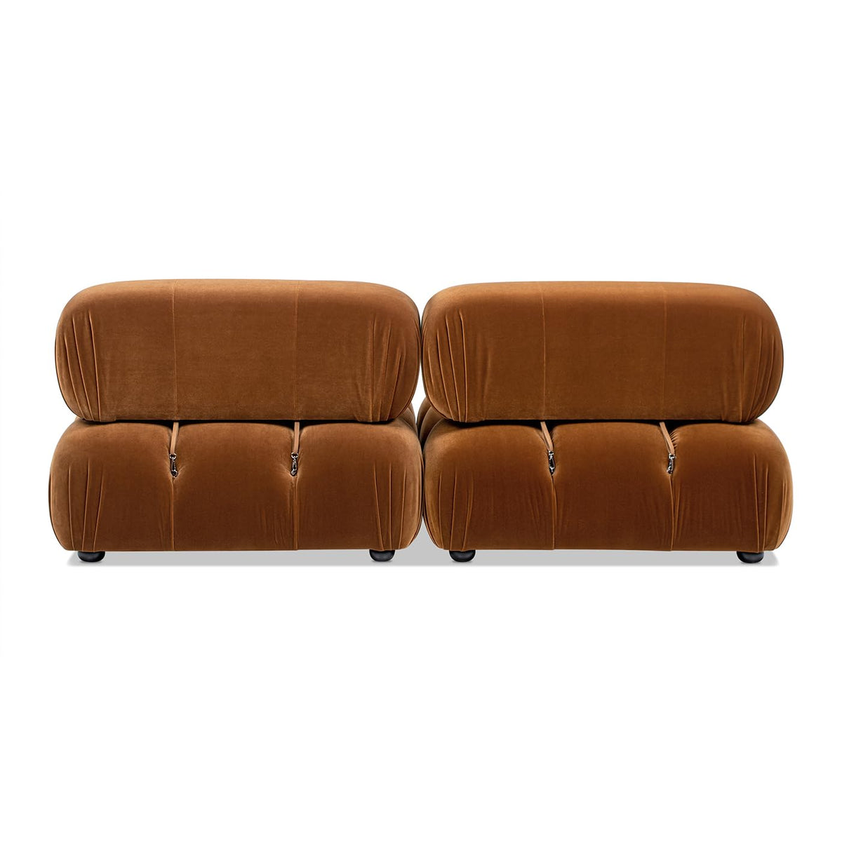 Burnt Orange Performance Velvet 2-Piece Loveseat Sofa N598