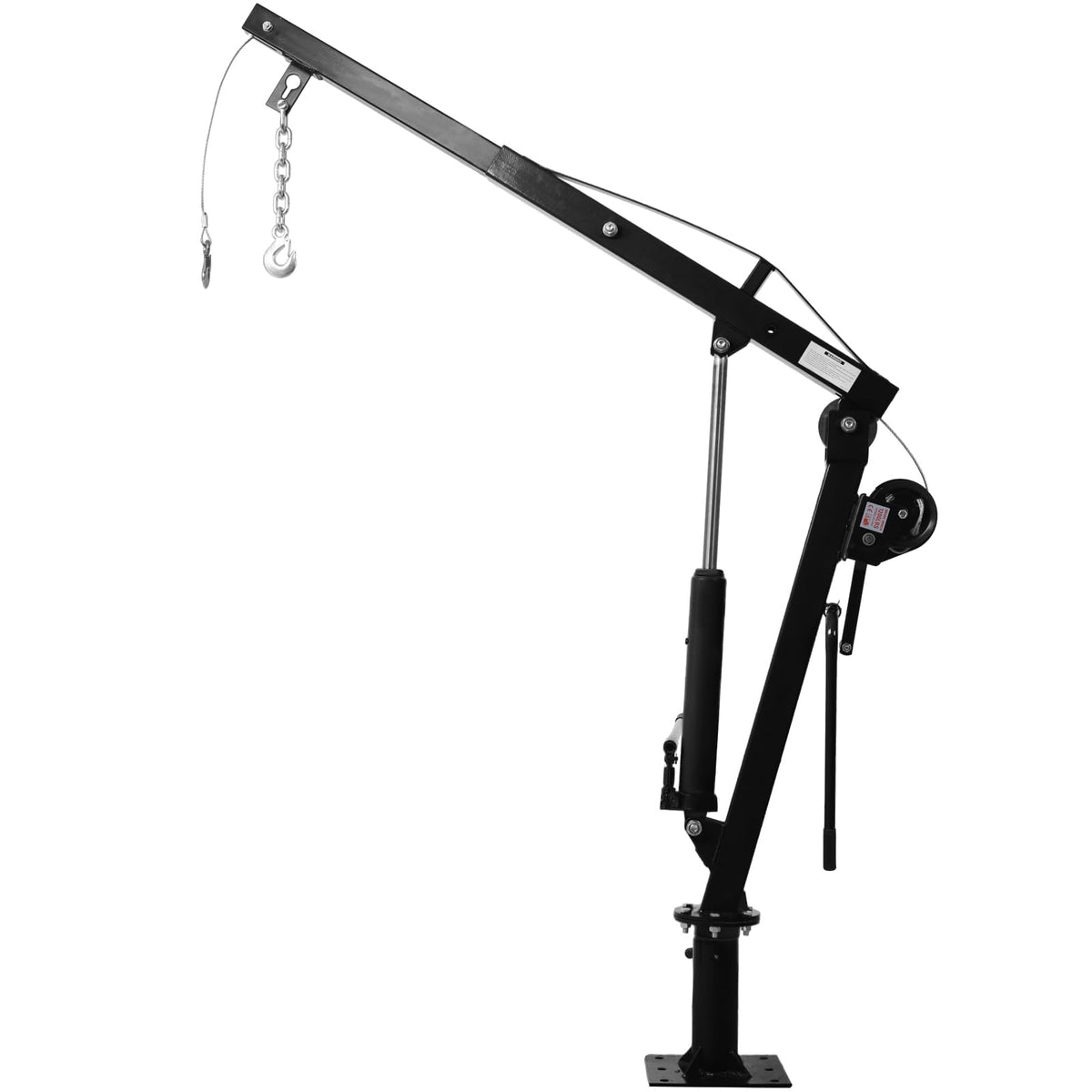 Hydraulic Pickup Truck Crane with Hand Winch, 2000-Lb. Capacity, Adjustable Boom, 360° Pivot G97292