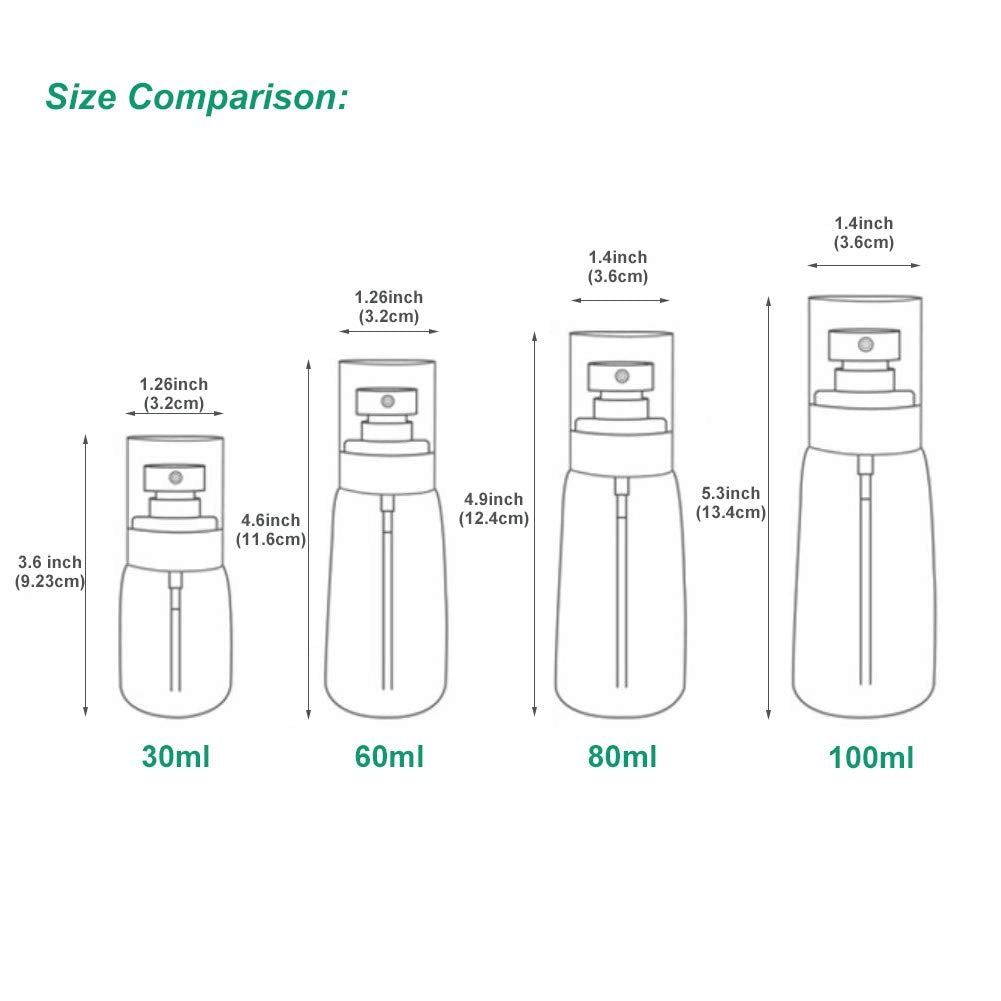 Clear Plastic Refillable Fine Mist Spray Bottles 100ml B7832