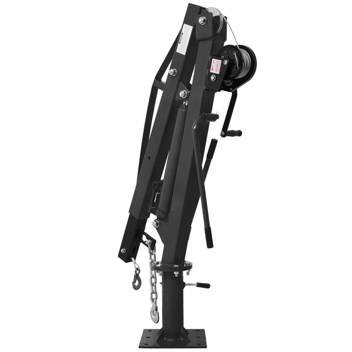 Hydraulic Pickup Truck Crane with Hand Winch, 2000-Lb. Capacity, Adjustable Boom, 360° Pivot G97292