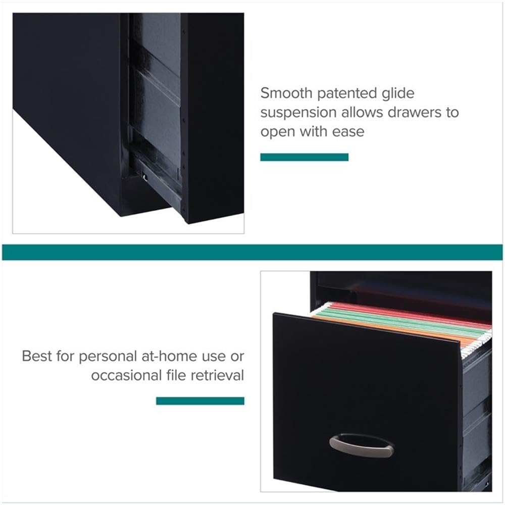 3 Drawer Black Metal Filing Cabinet I850