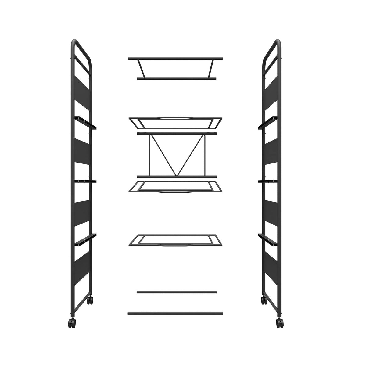 4-Tier Metal File Cart with Wheels T999