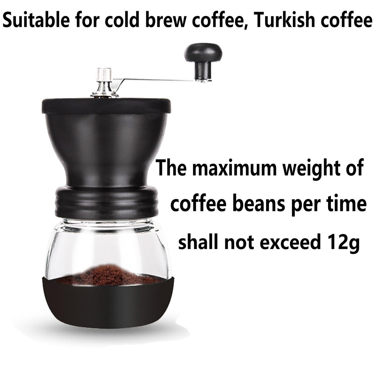 Manual Coffee Grinder with Ceramic Burr and 2 Glass Jars U6627