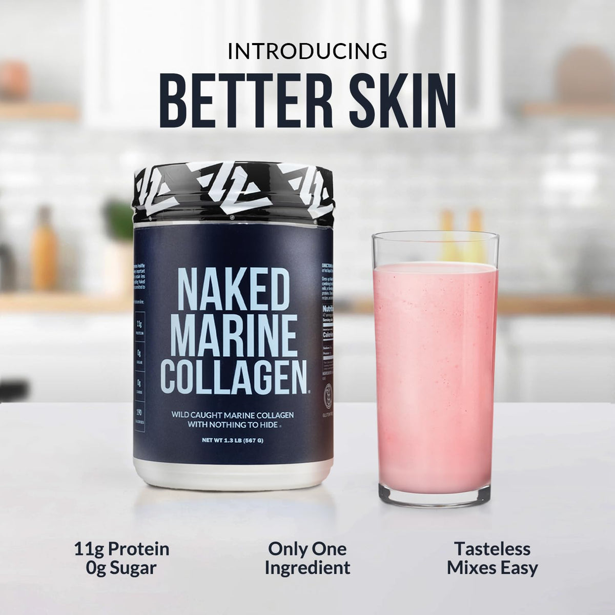 Unflavored Marine Collagen Peptides Protein Powder 47 Servings C2773