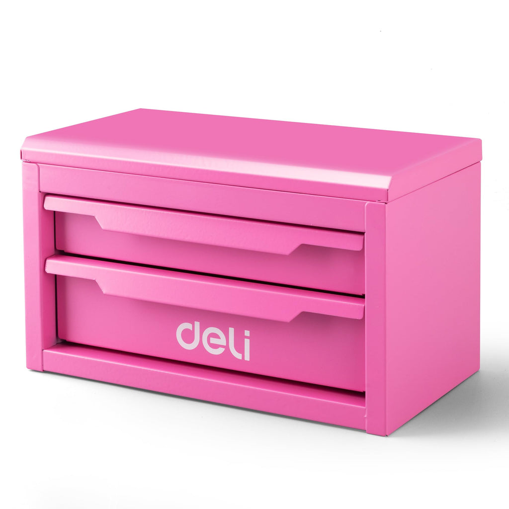 Pink 2 Drawer Metal Mini Tool Box K667695