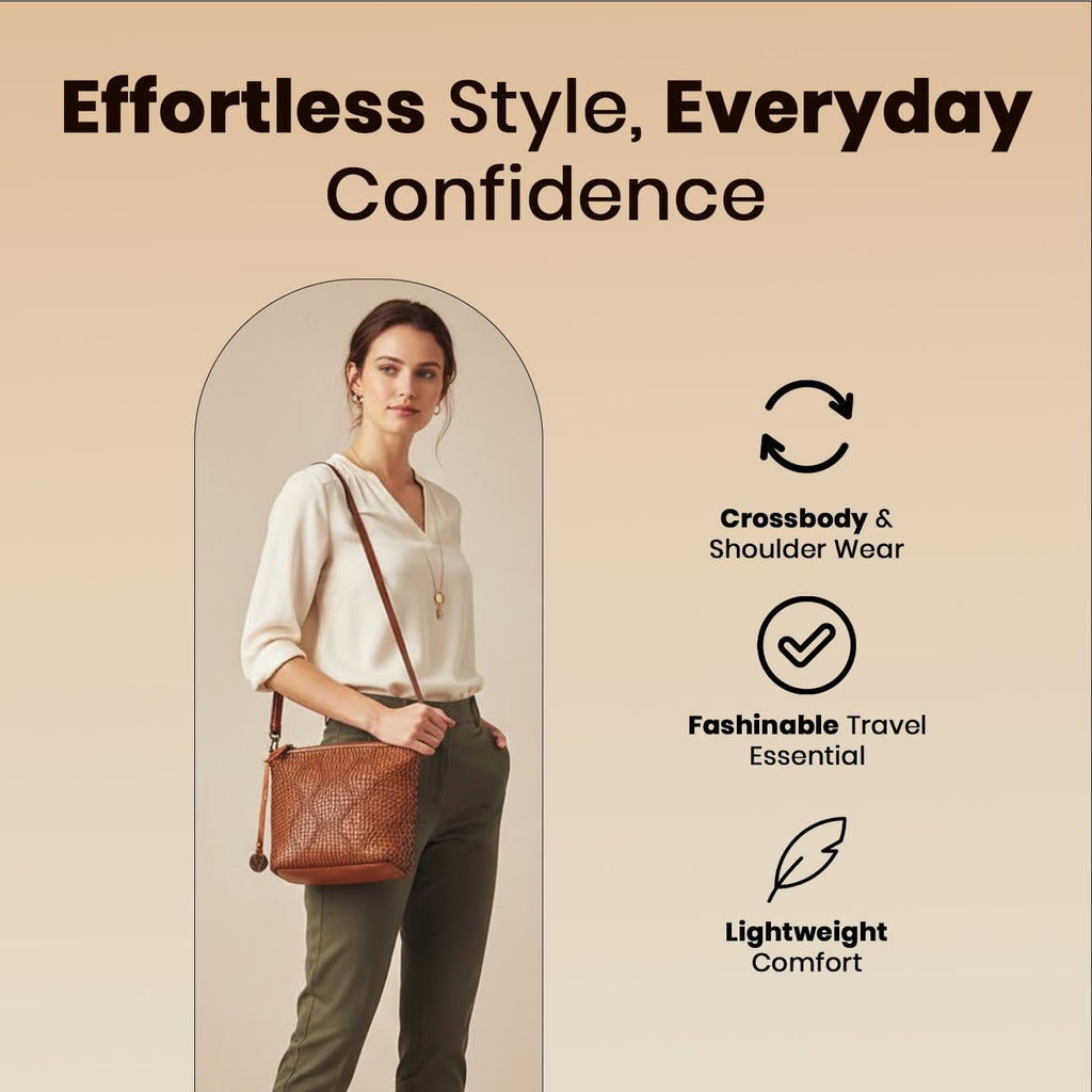 Genuine Leather Crossbody Sling Bag J245414