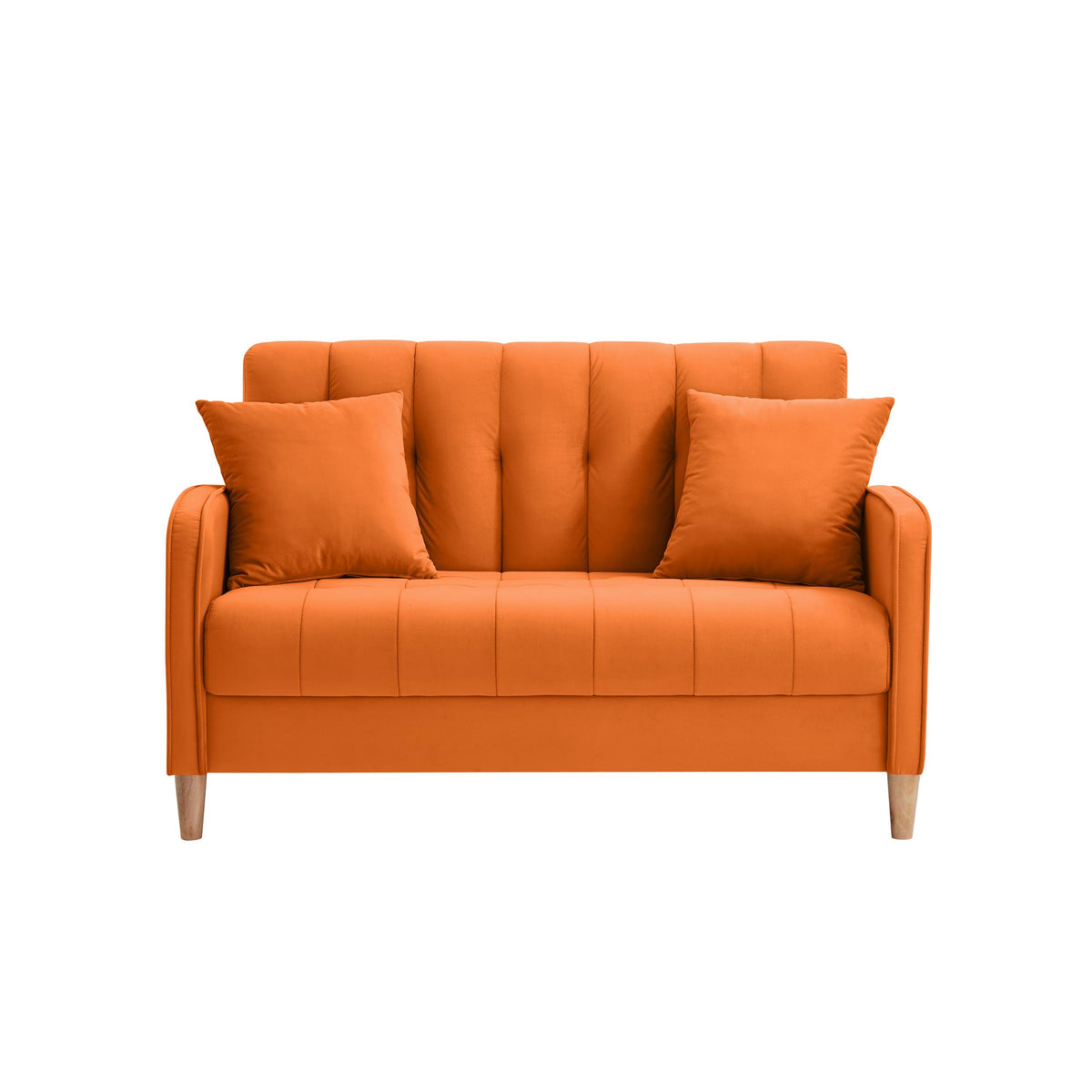 Orange Velvet Tufted Loveseat Sofa G970917