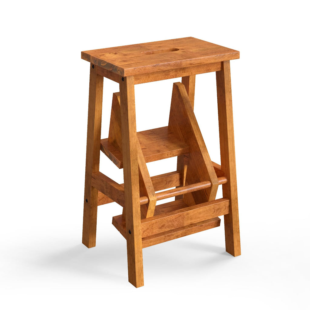 3 Tier Wood Step Ladder with Anti-Slip S3163