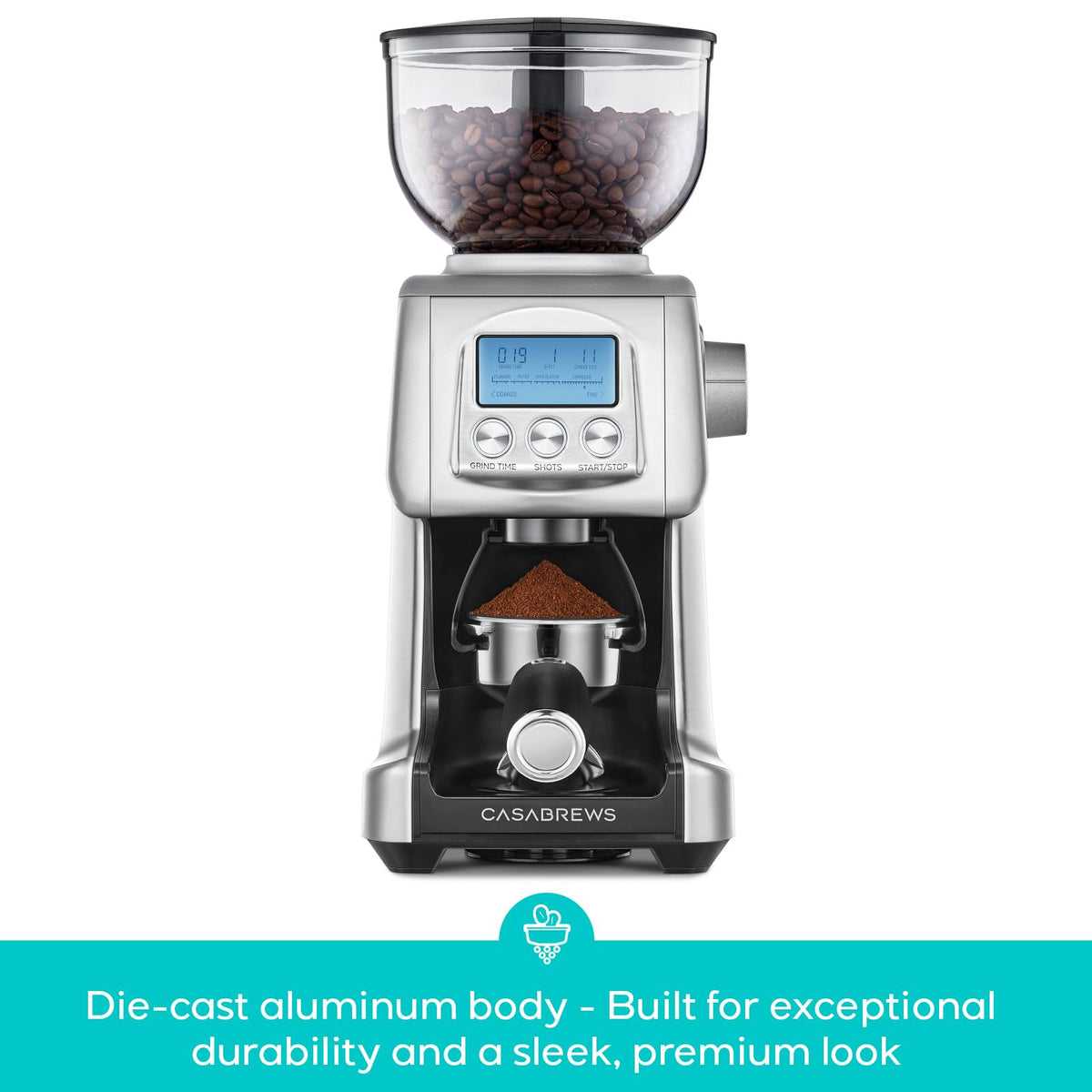 Electric Conical Burr Coffee Grinder with LCD Display A9510
