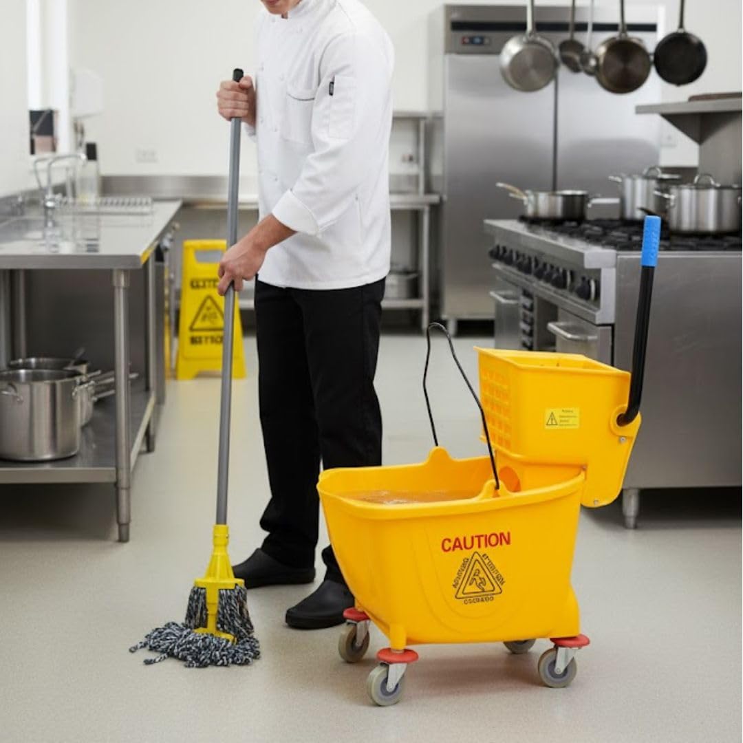 35 qt. Mop Bucket with Side Press Wringer Yellow S6225