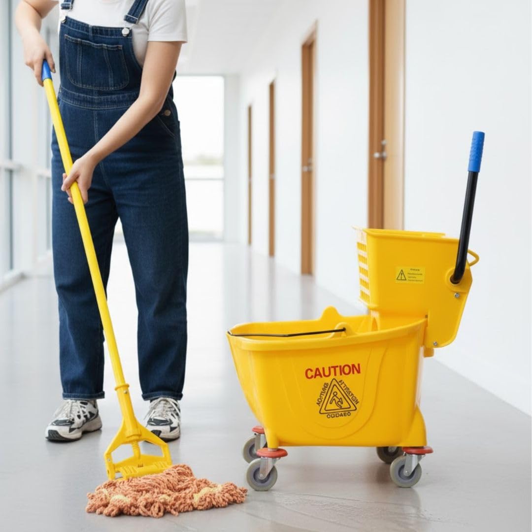 35 qt. Mop Bucket with Side Press Wringer Yellow S6225
