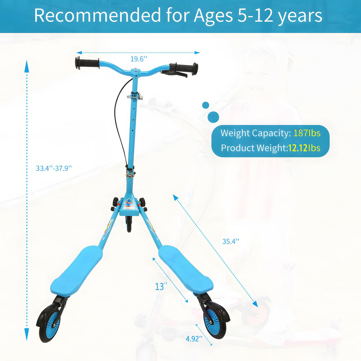 3 Wheels Drifting Scooter with Adjustable Height & Foldable X605106
