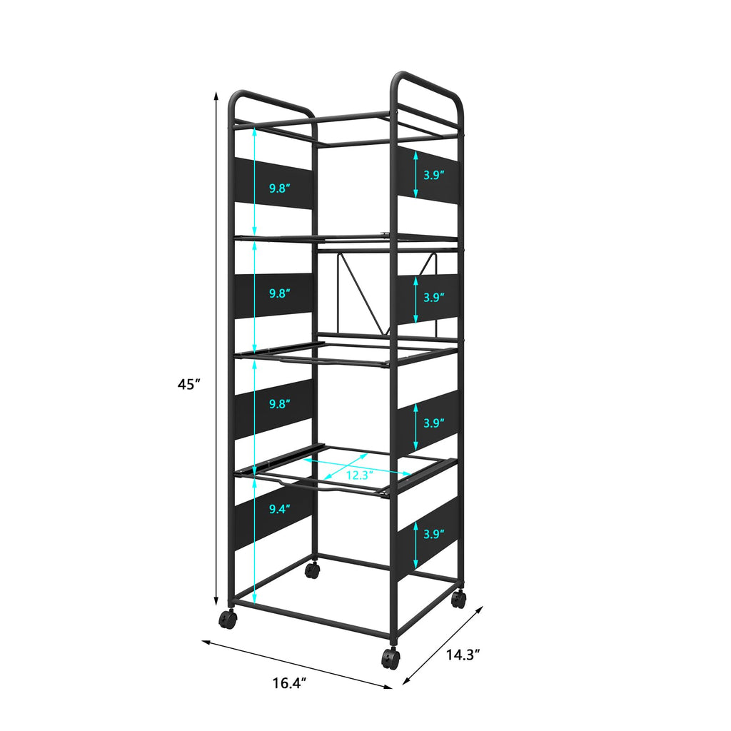 4-Tier Metal File Cart with Wheels T999