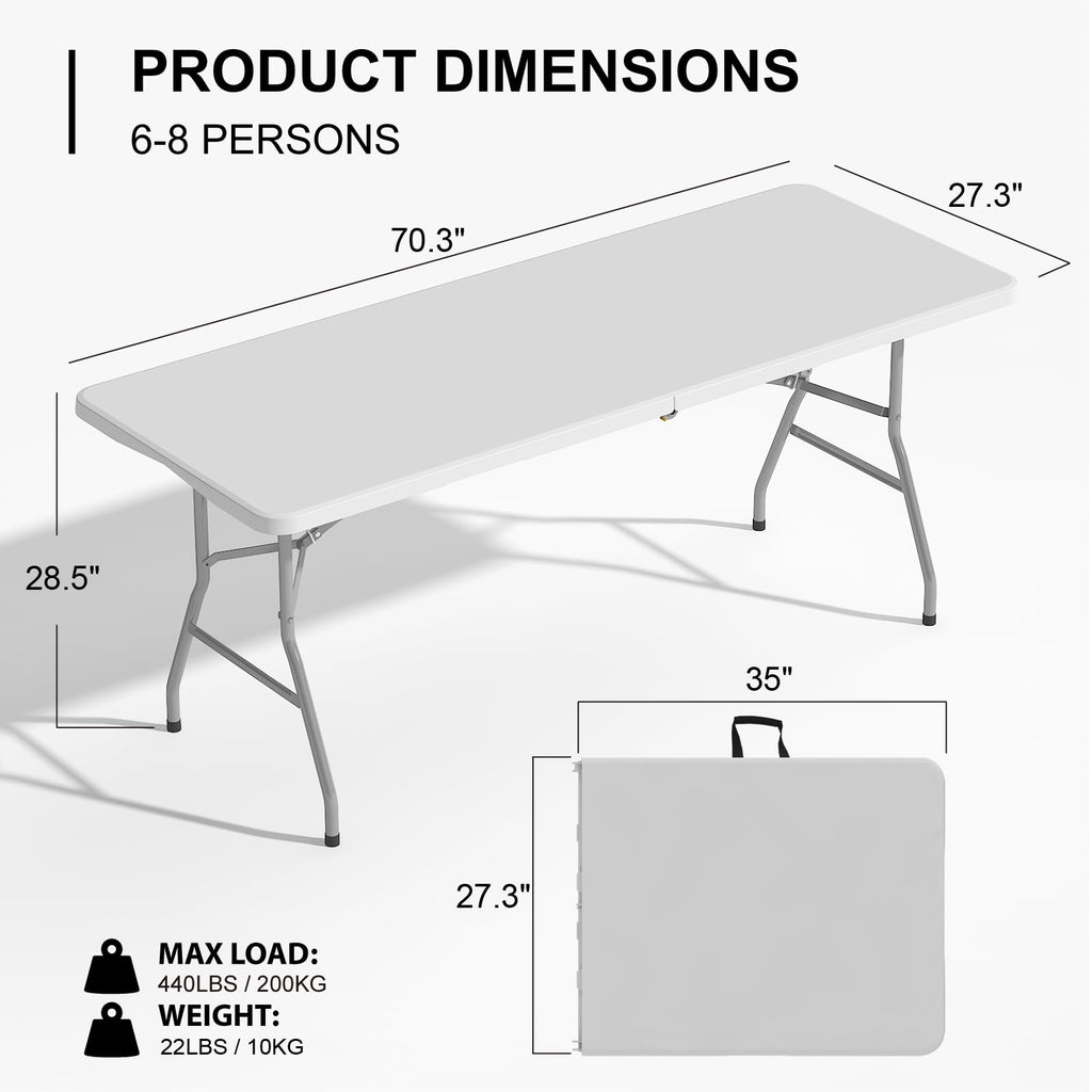 White 6FT Folding Table I49344