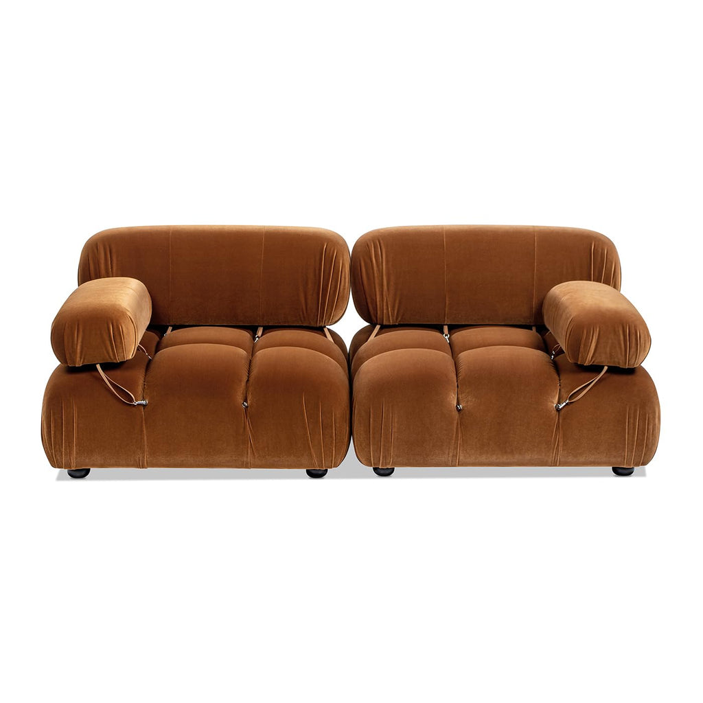 Burnt Orange Performance Velvet 2-Piece Loveseat Sofa N598
