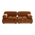 Burnt Orange Performance Velvet 2-Piece Loveseat Sofa N598