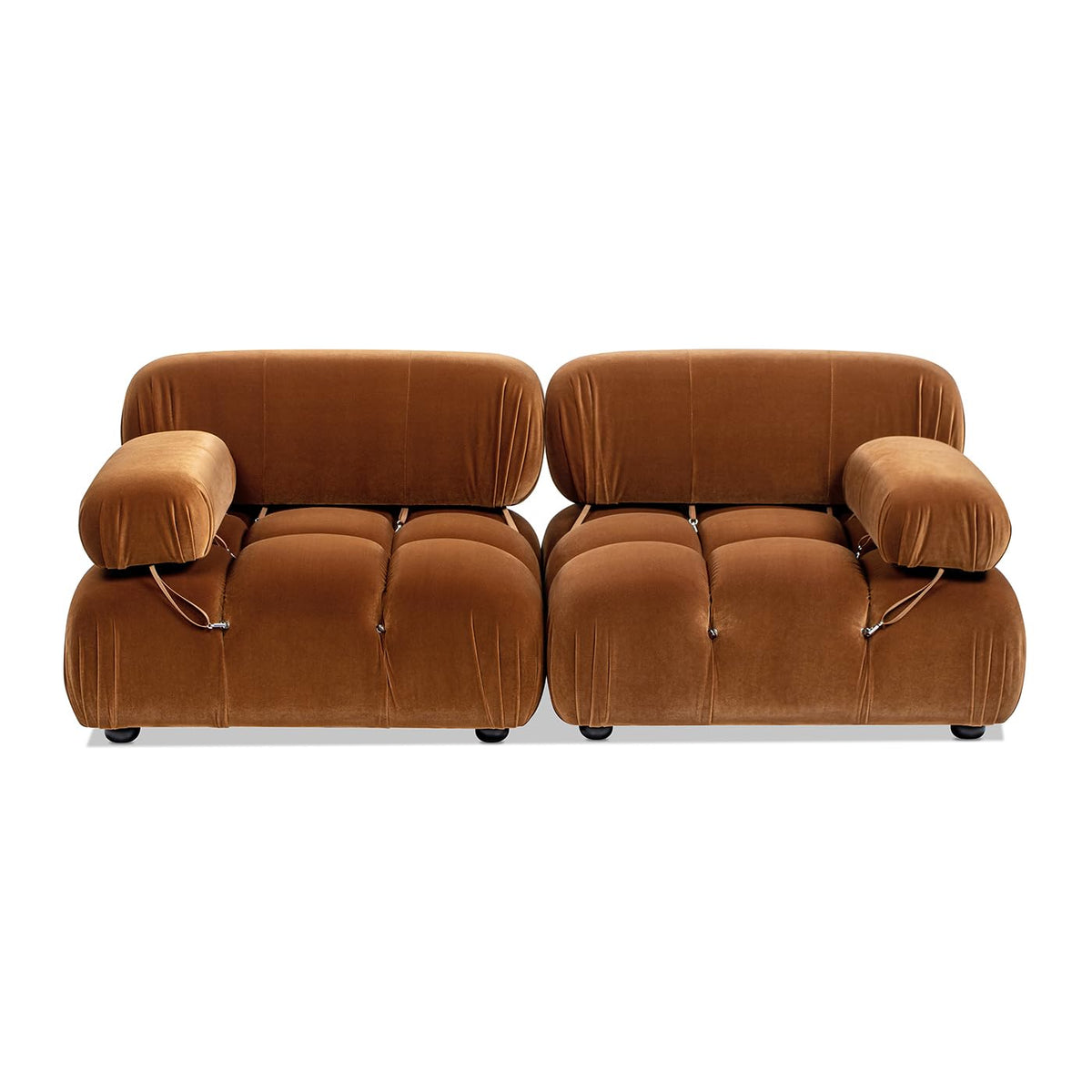 Burnt Orange Performance Velvet 2-Piece Loveseat Sofa N598