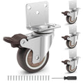 2 Inch L-Shaped Rubber Casters Set of 4 with Brakes O854