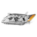 Headlight Assembly Compatible with Toyota Camry 2007 2008 2009 Chrome Housing Amber Corner E6844