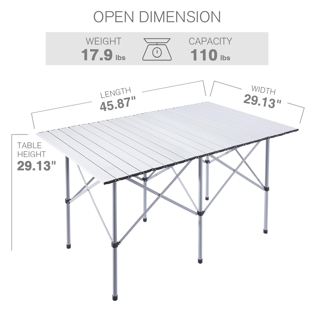 Lightweight Portable Aluminum Camping Table with Carry Bag S584