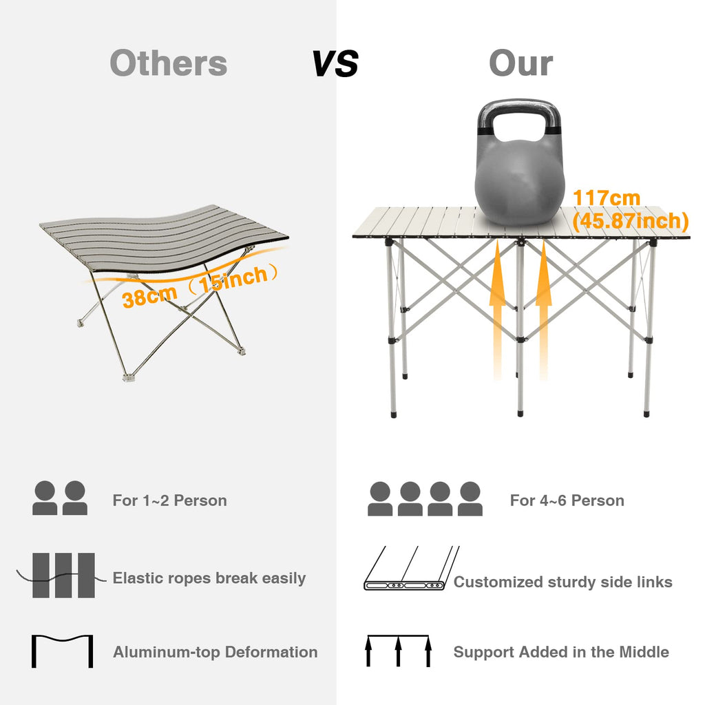 Lightweight Portable Aluminum Camping Table with Carry Bag S584