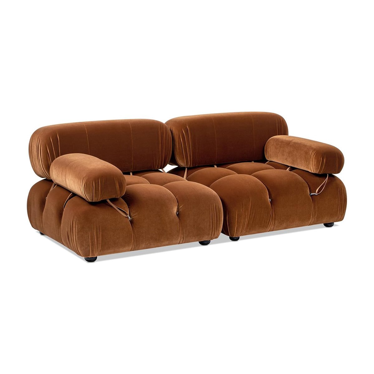 Burnt Orange Performance Velvet 2-Piece Loveseat Sofa N598