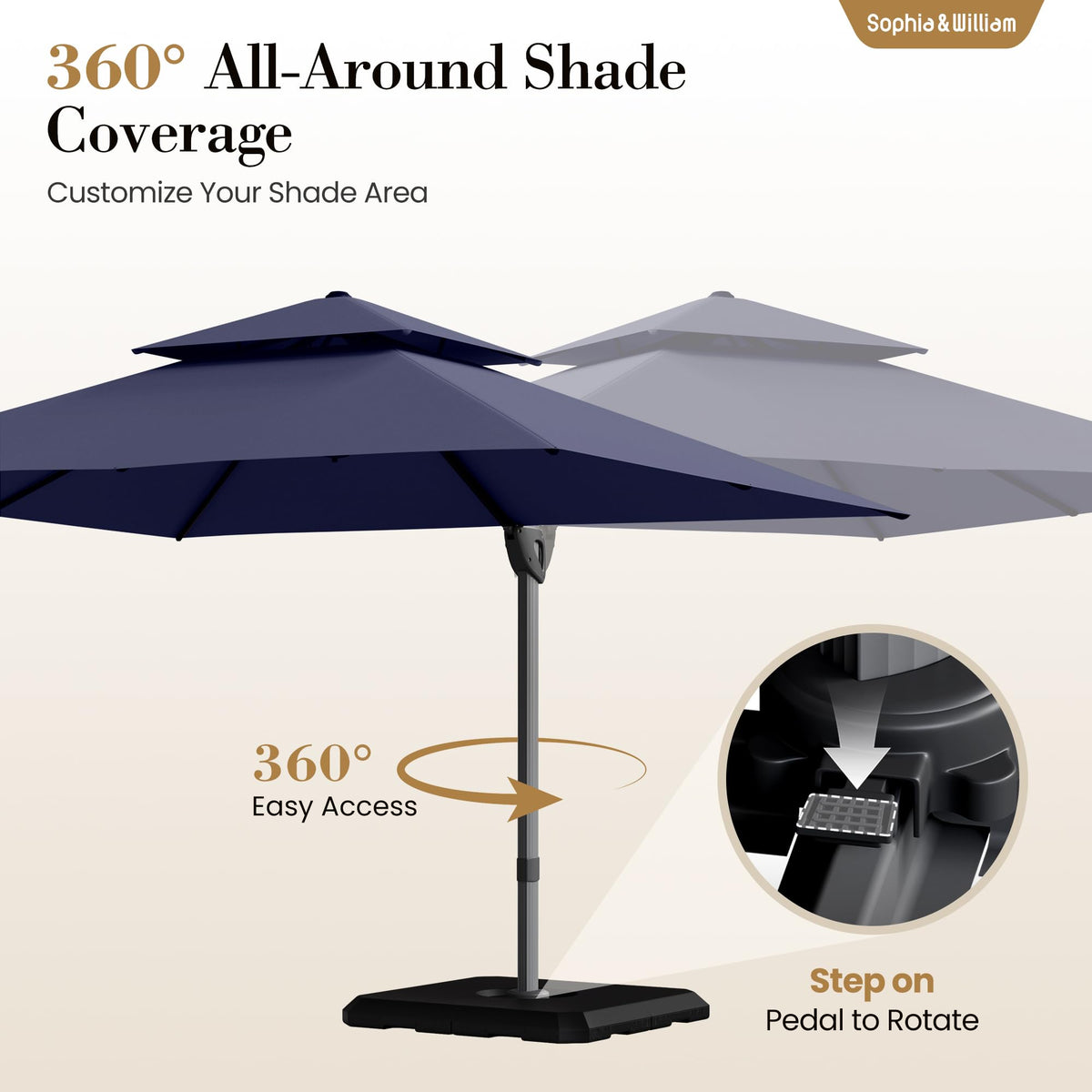 12ft Cantilever Patio Umbrella with Base G3485