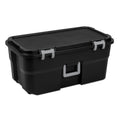 22 Gallon Black Wheeled Plastic Storage Trunk with Latching Lid L403