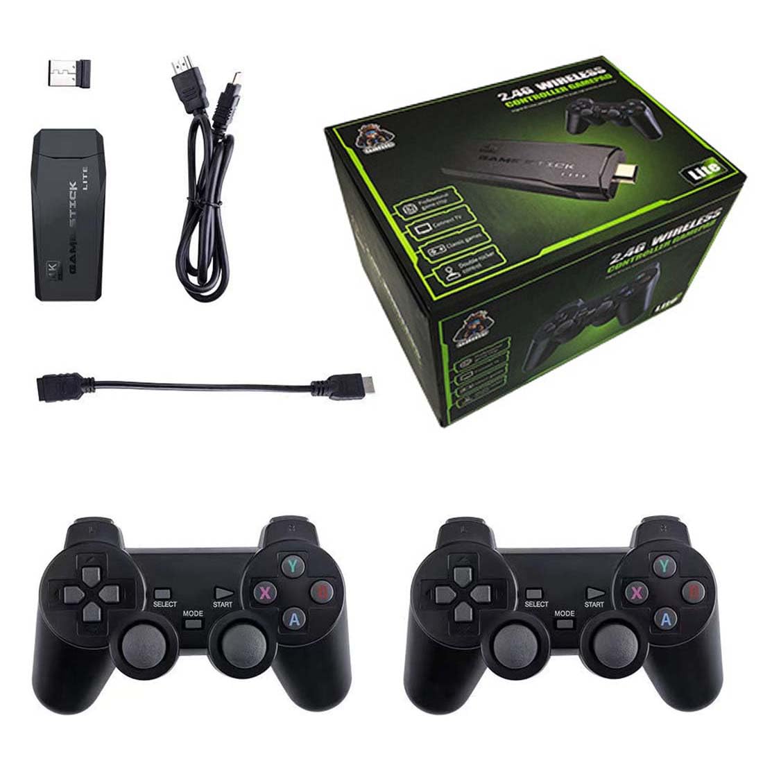 4K Retro Game Console with 2 Wireless Controllers 64GB D622461