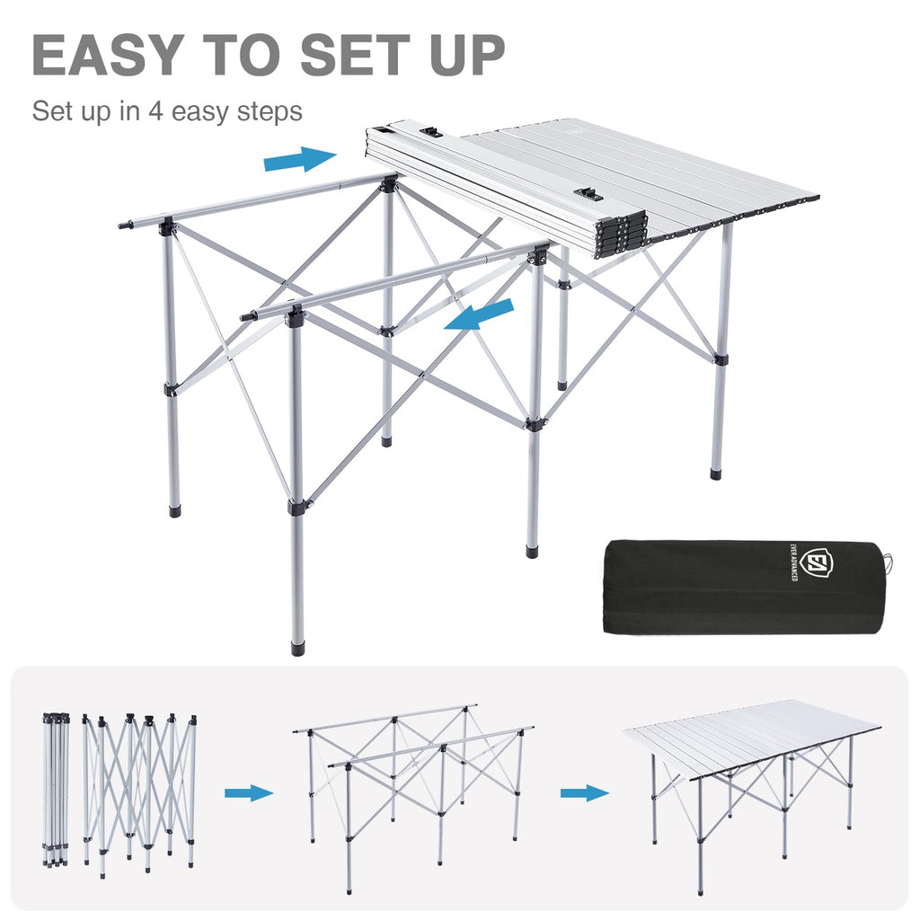 Lightweight Portable Aluminum Camping Table with Carry Bag S584