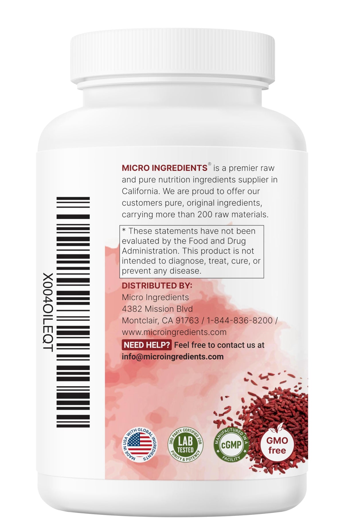 Red Yeast Rice with CoQ10 1200mg 240 Veggie Capsules A143