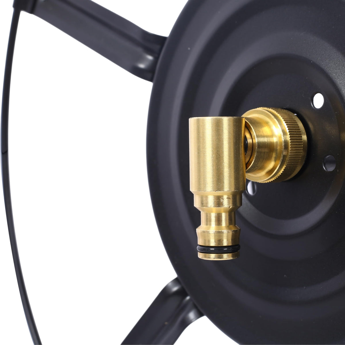 Black Heavy Duty Steel Swivel Hose Reel L326884