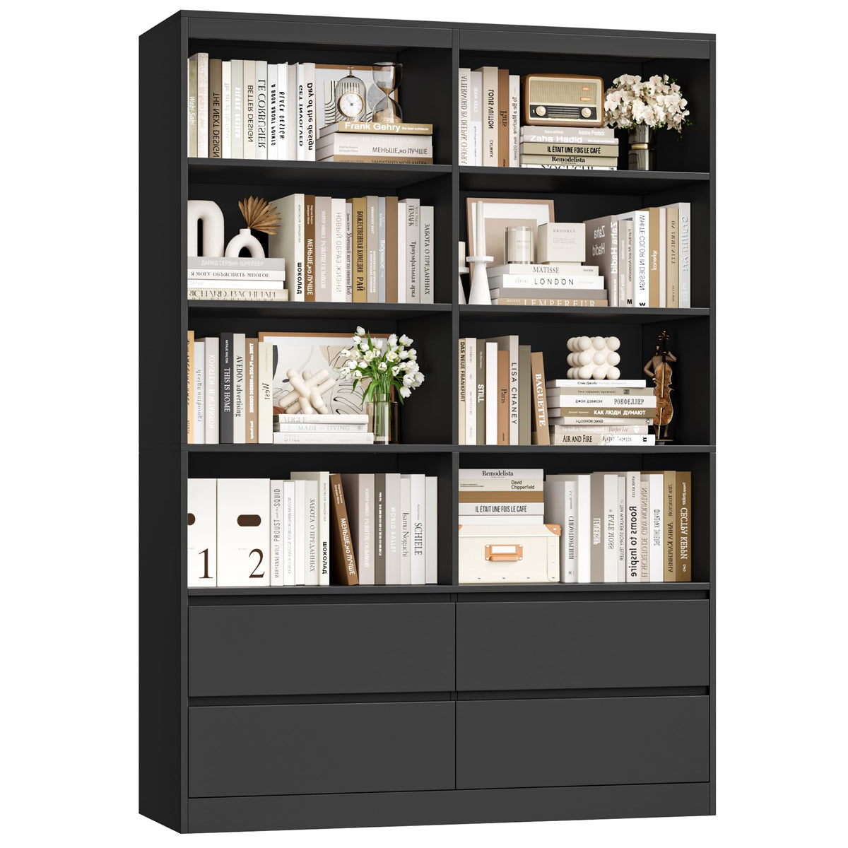 Black 4 Drawer Bookshelf F463589