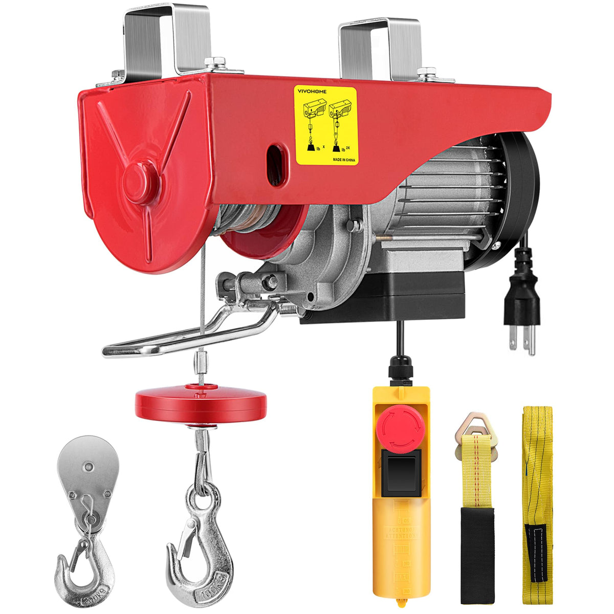 110V 440 Lbs Electric Hoist with Remote Control M10528