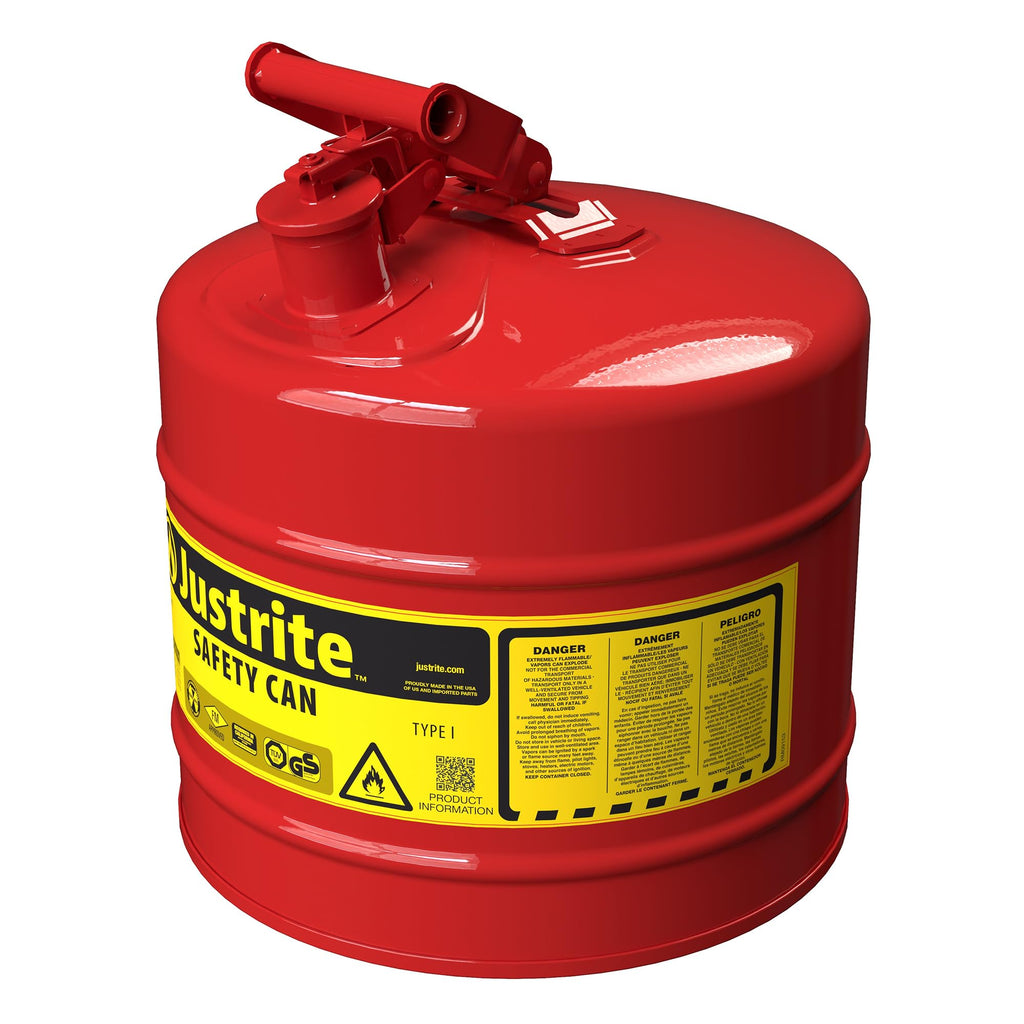 Red Galvanized Steel Gasoline Safety Can N591122