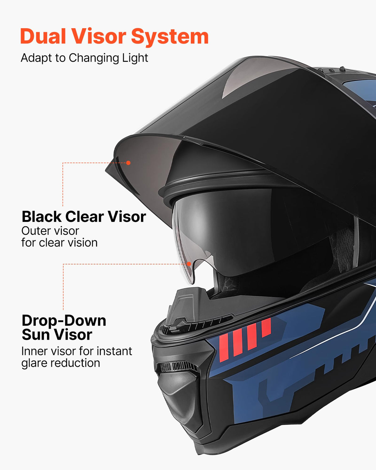 DOT Approved Adult Motocross Helmet with Clear Visor V315591