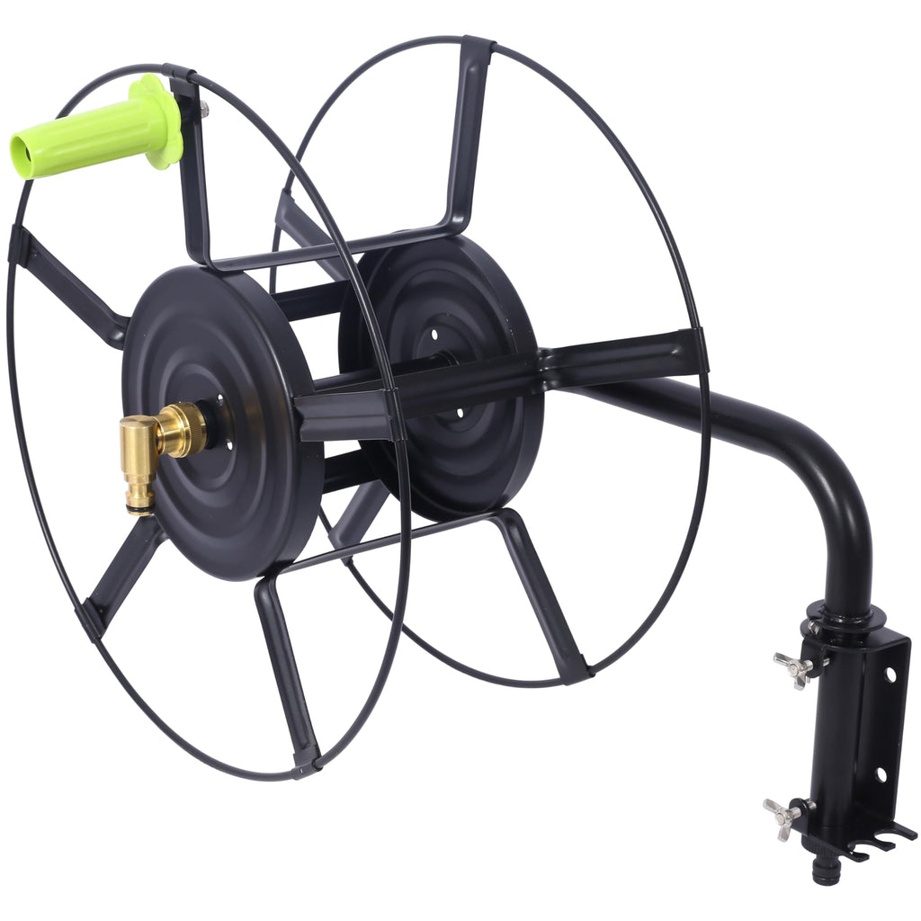 Black Heavy Duty Steel Swivel Hose Reel L326884