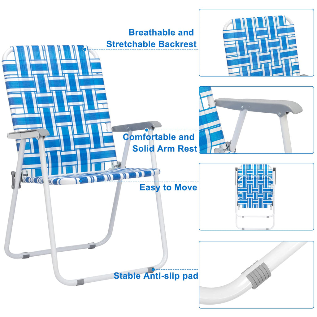 Webbed Folding Chairs Set of 2 V640092