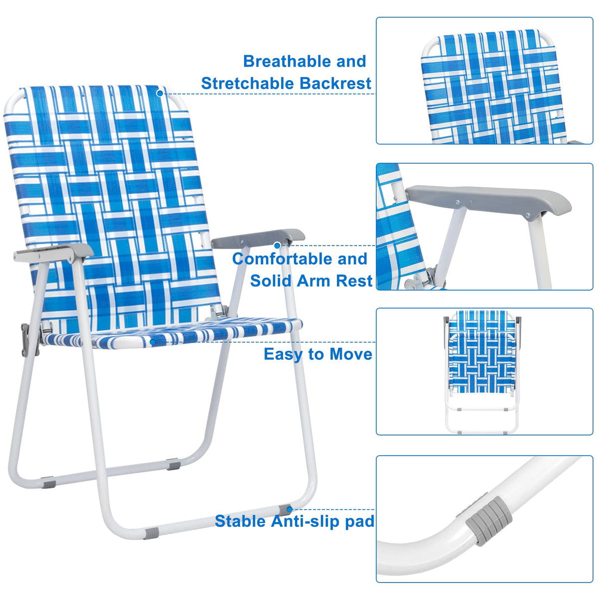 Webbed Folding Chairs Set of 2 V640092