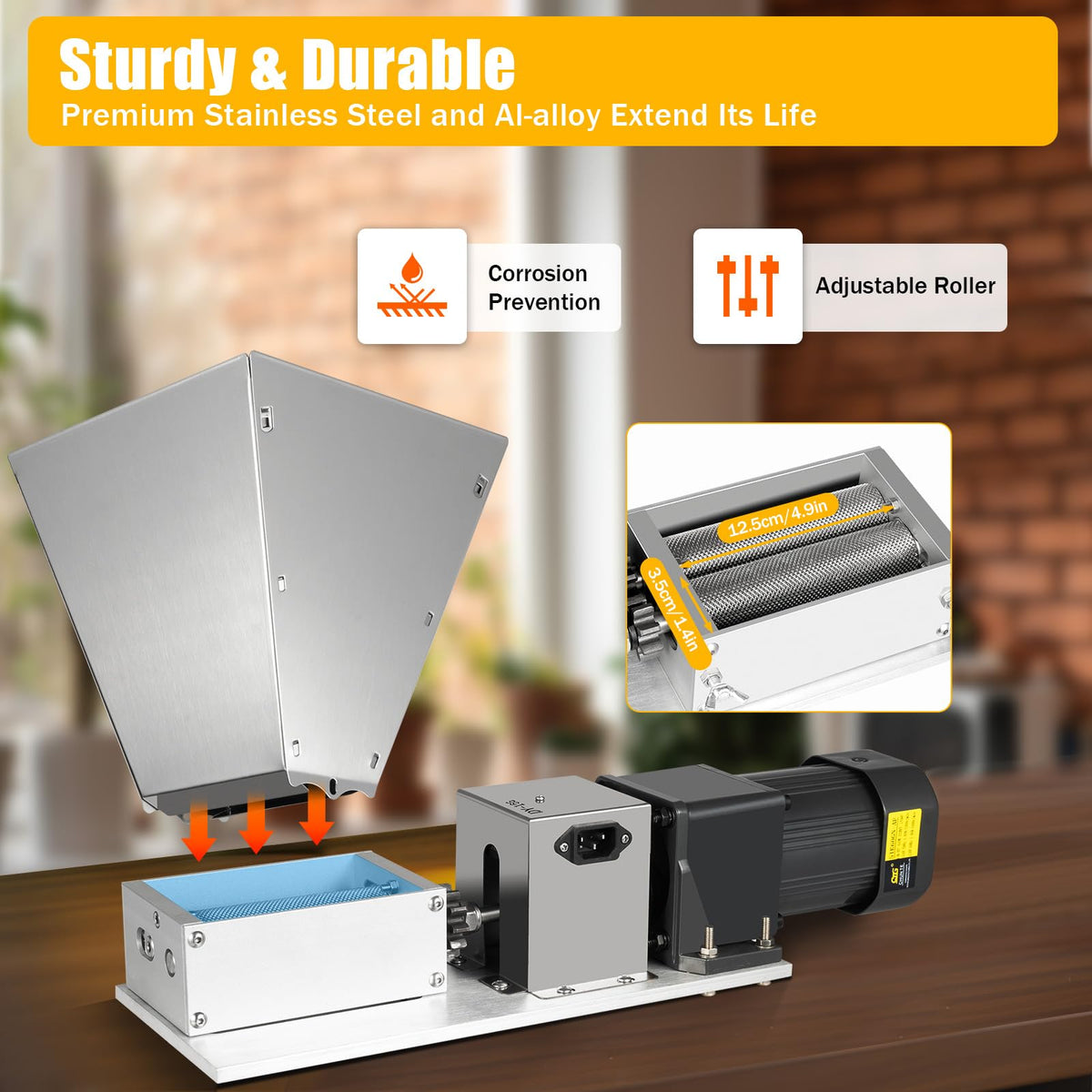 110V 60W Stainless Steel Grain Mill L928