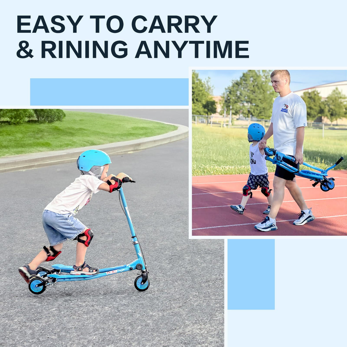 3 Wheels Drifting Scooter with Adjustable Height & Foldable X605106