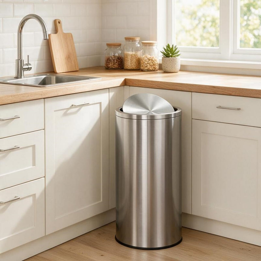 13.2 gal Stainless Steel Swing Top Trash Can U73854