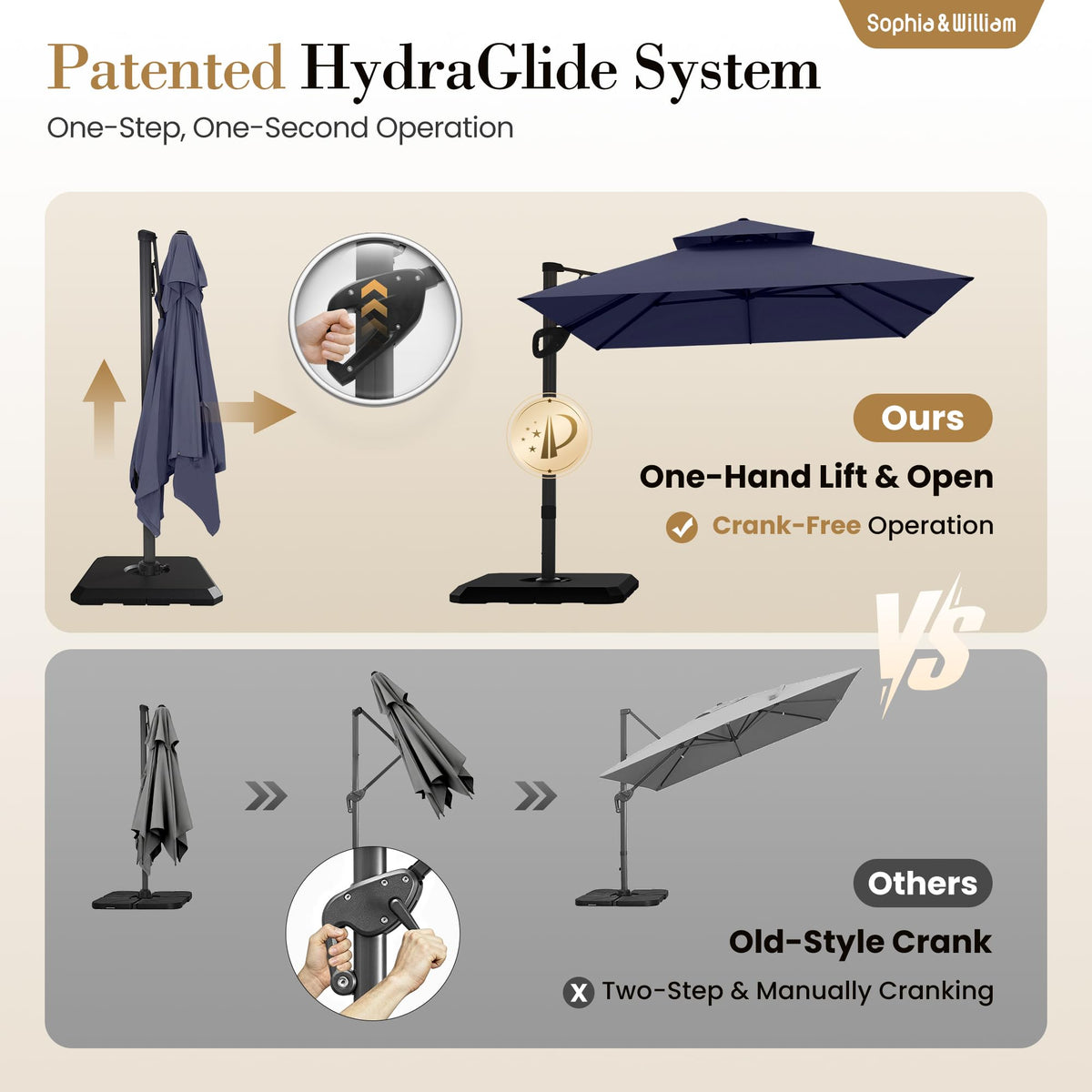 12ft Cantilever Patio Umbrella with Base G3485